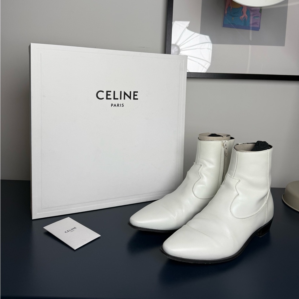Celine Heidi slimane jacno boots 2019 white